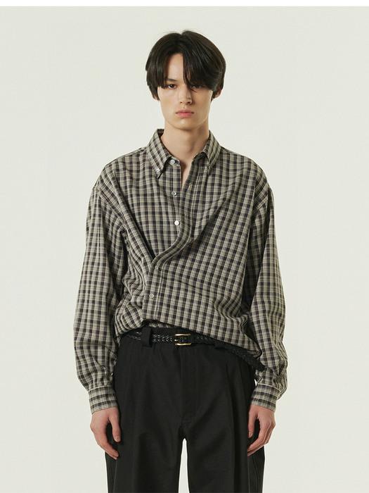 check pattern rap-shirt Black