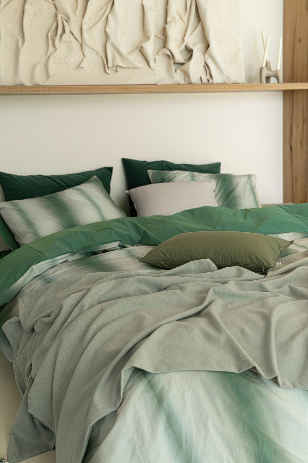 WINTER STRIPE DUVET COVER SETMatcha Latte