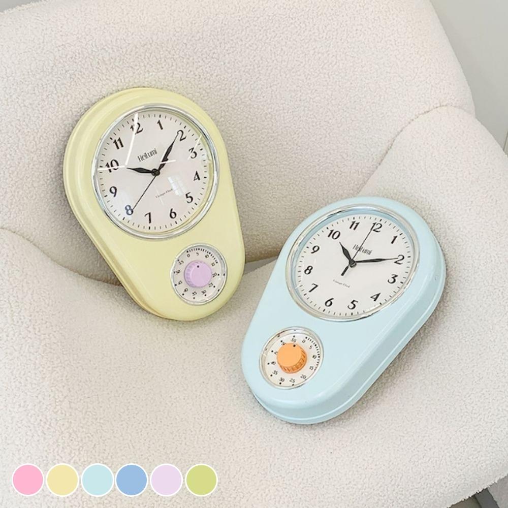 빈티지 파스텔 무소음시계