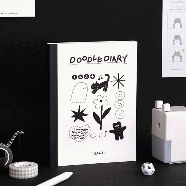 [🍀신상] 아이코닉 2023 두들 다이어리 (플래너 위클리 일기장 DIARY 일러스트)