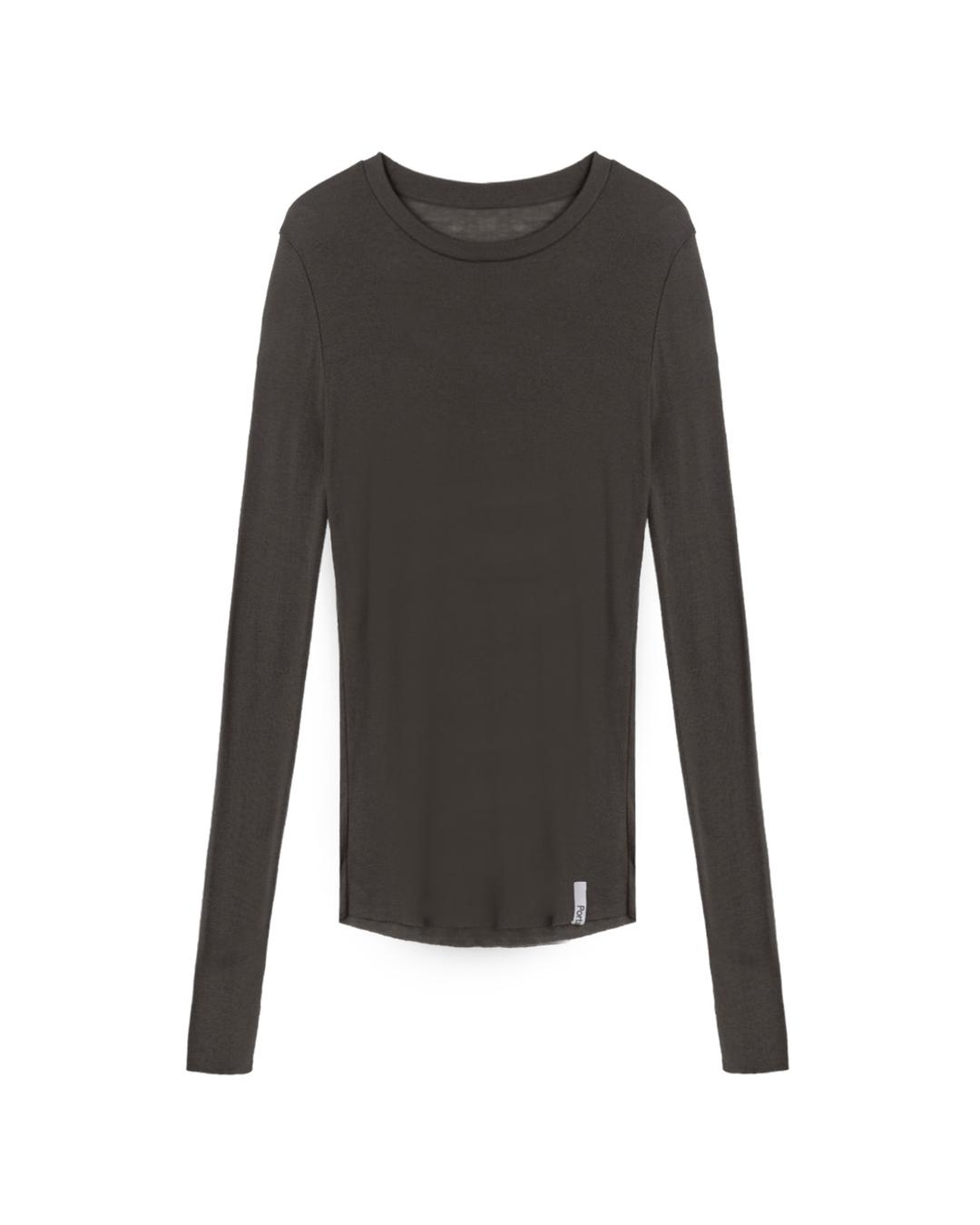 BASIC MERINO WOOL LONG SLEEVE TEE, BROWN
