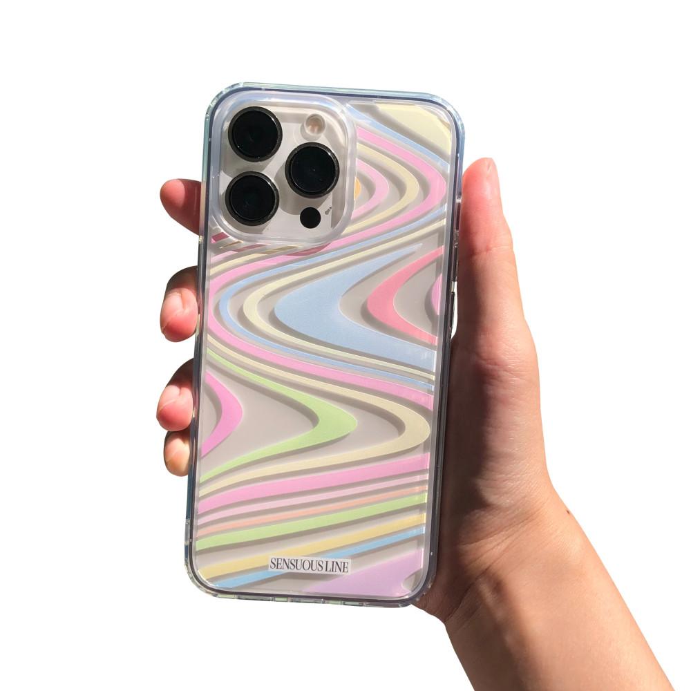 [Jell hard] 투명 마블링 폰케이스 Marbling Phone Case (COTTON CANDY)