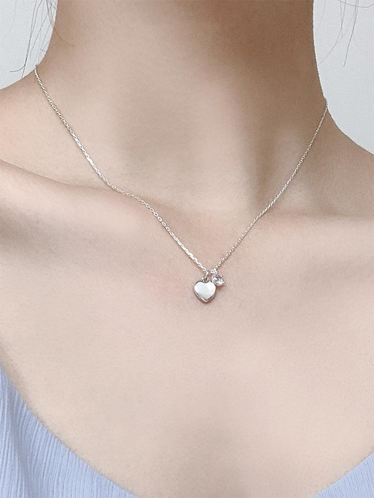 [*주문폭주] 925 silver mood heart necklace (자개) 20차