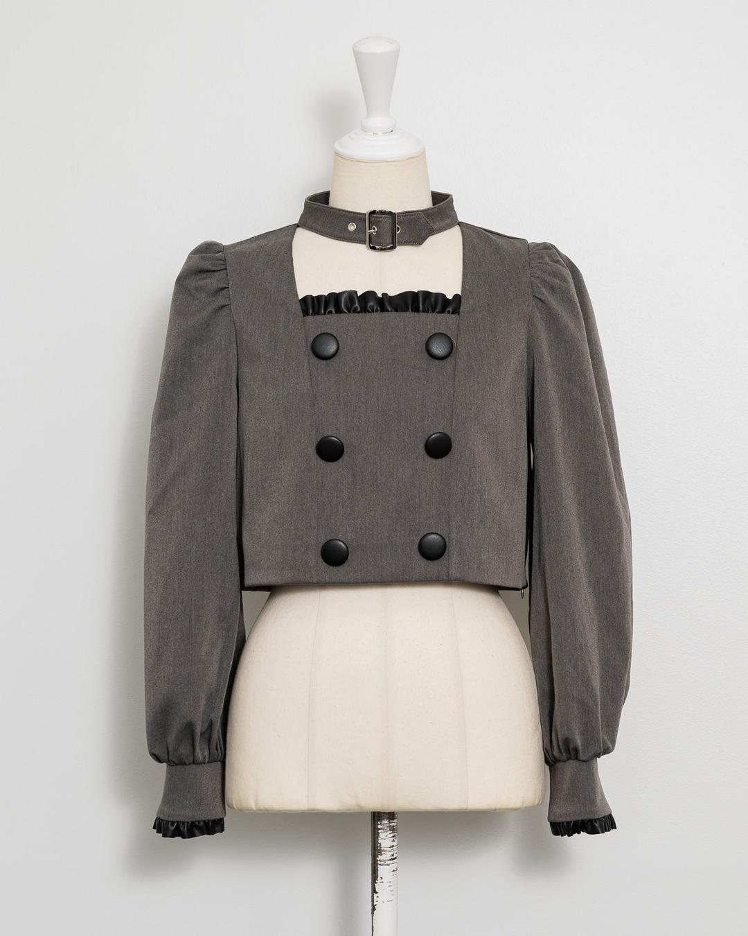 チョーカーベルトフリルトップス