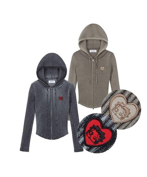 베티붑 워싱 투웨이 니트 후드 집업_(2 Colors)