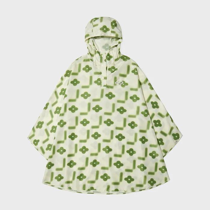 [X MINJUKIM] FLORAL GRAPHIC PACKABLE PONCHO - 3 colors