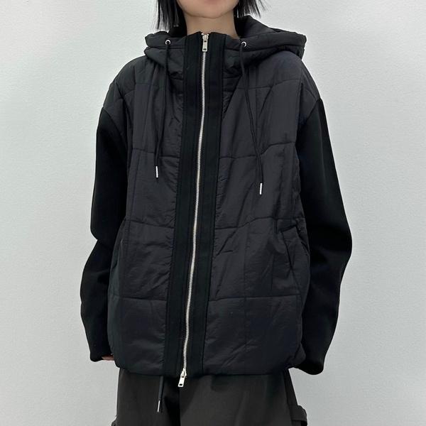 패디드 울 후드 점퍼