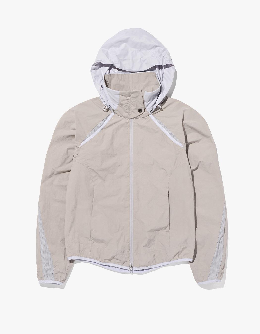 Tech Shield Windproof Hoodie Jacket - Light Grey