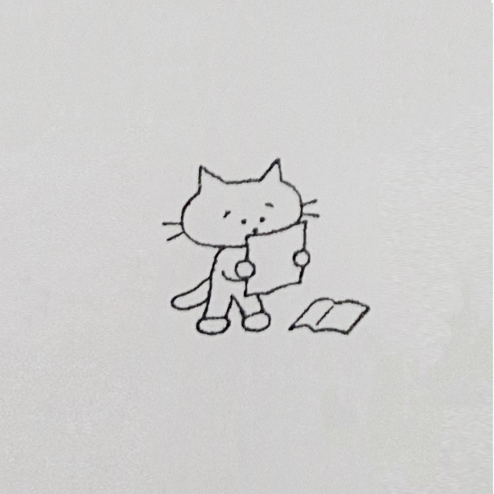 [미니모니] 우드스탬프 - 책과고양이