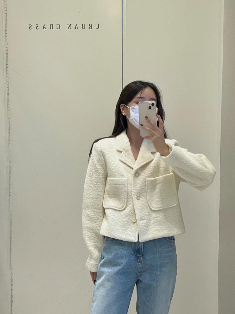 (베스트 재진행 아우터) 버블 울 테리 포켓 자켓 - 2color