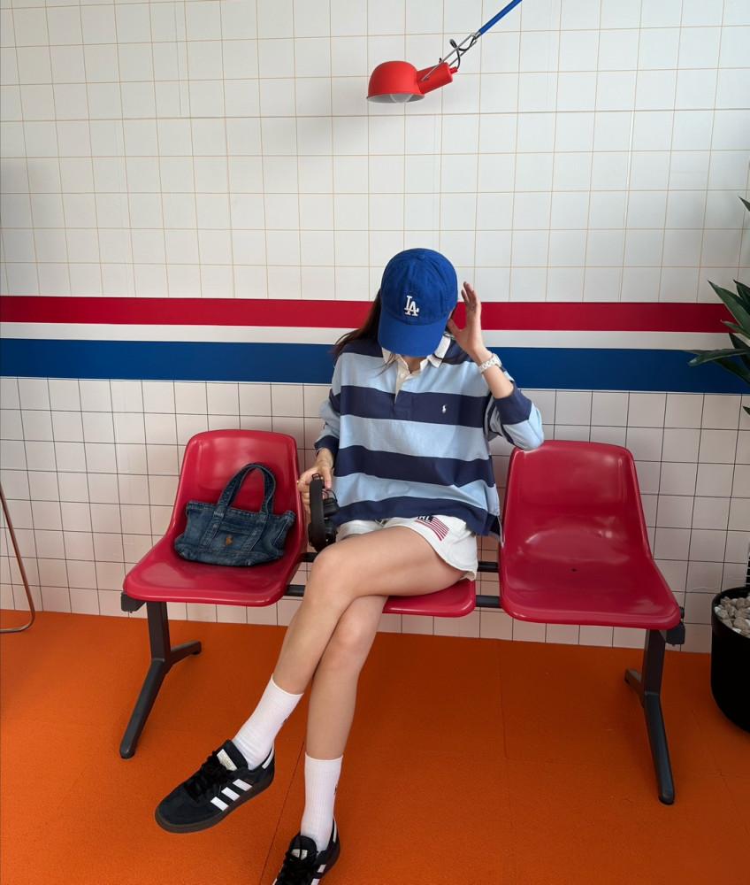 국내백화점)폴로랄프로렌 우먼 스트라이프 럭비 카라티