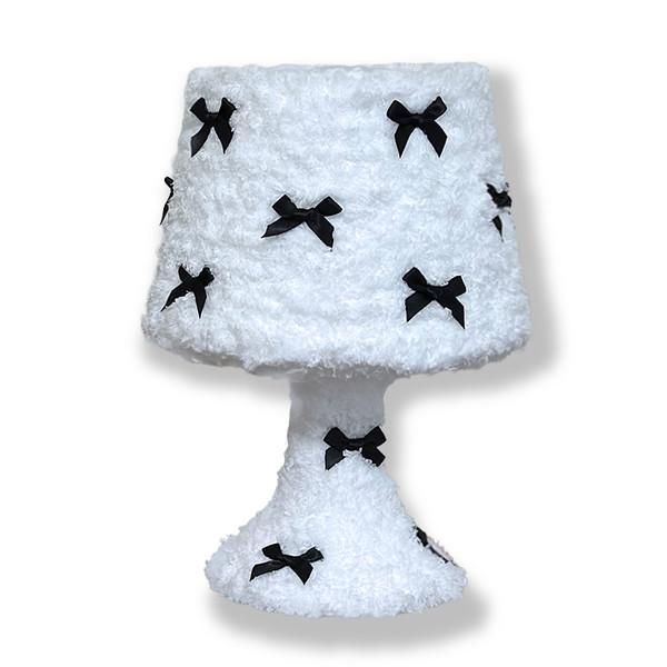 Fuzzy lamp_Ribbon_White (Black)