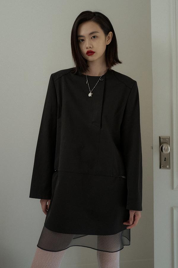 CUT-OUT LAYERED DRESS_BLACK