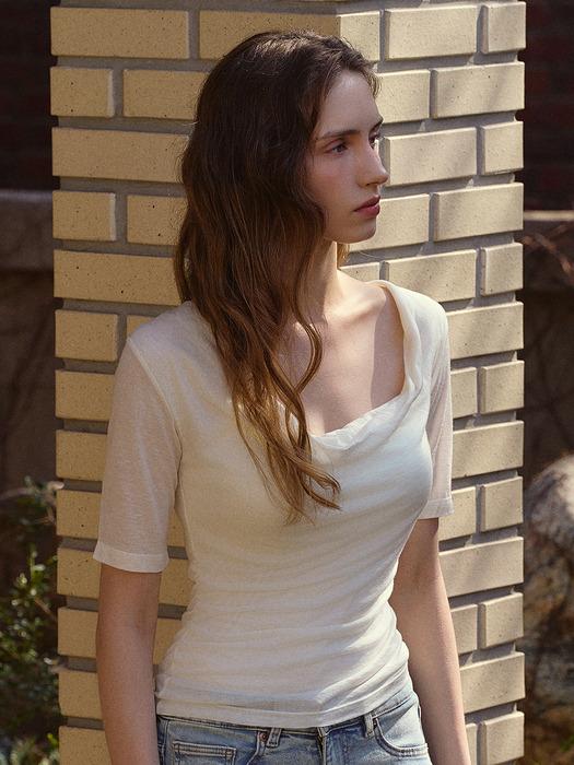[M+사이즈추가][NEW COLOR] SOFT DRAPE BLOUSE-TYPE TEE (4COLOR)