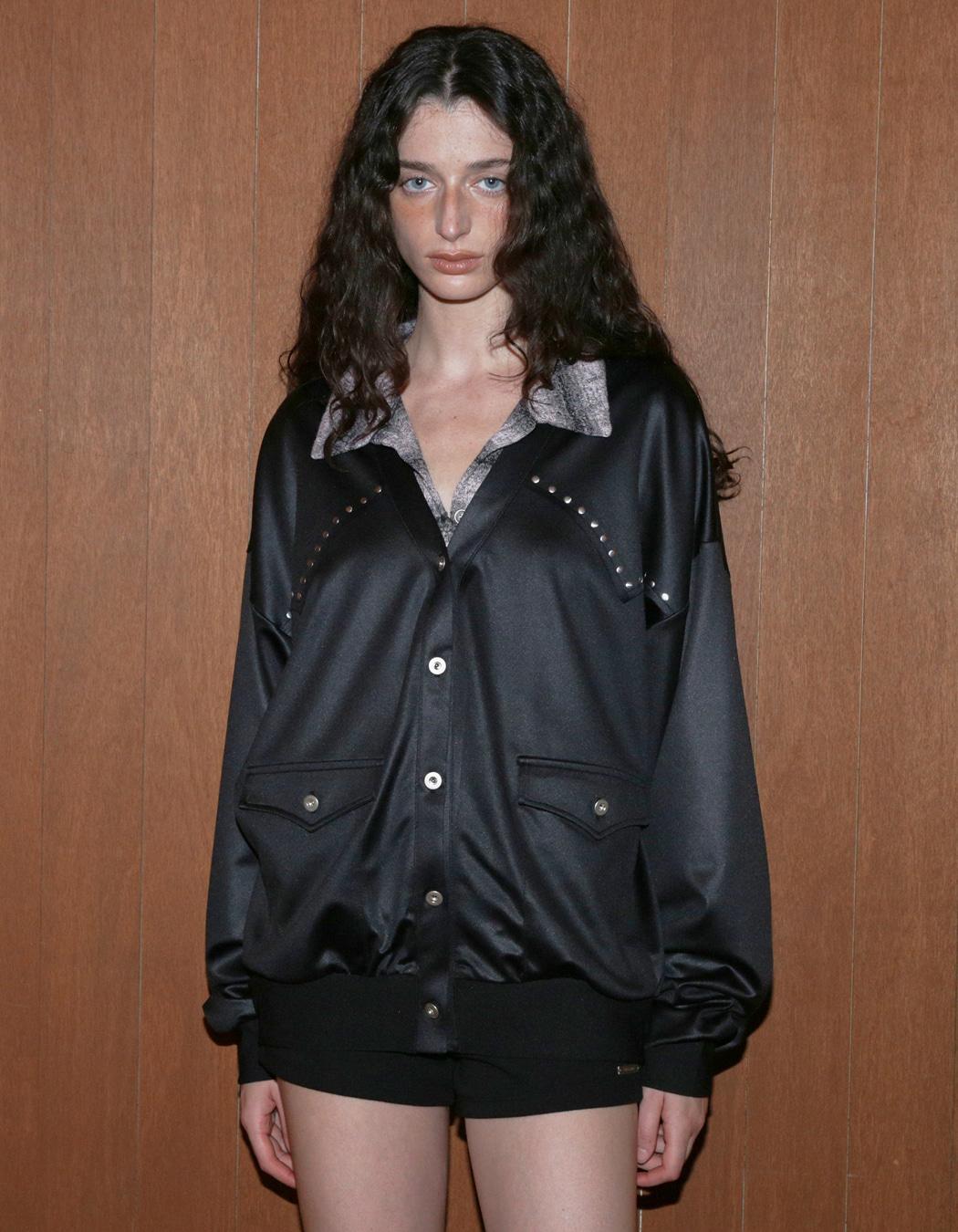 STUDDED WESTERN JACKET, BLACK