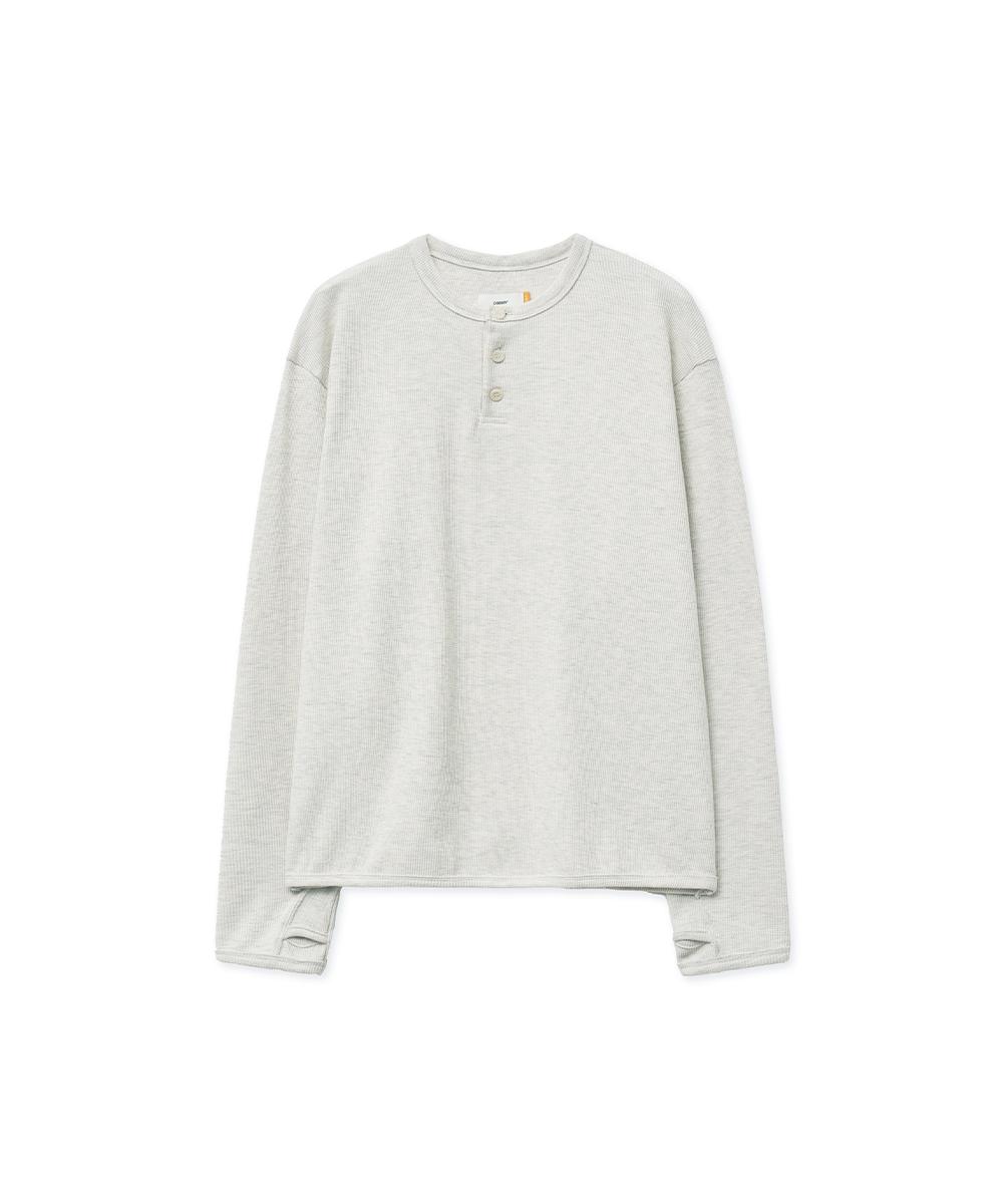 6차 재입고 [25S/S] waffle henleyneck long sleeves (oatmeal)