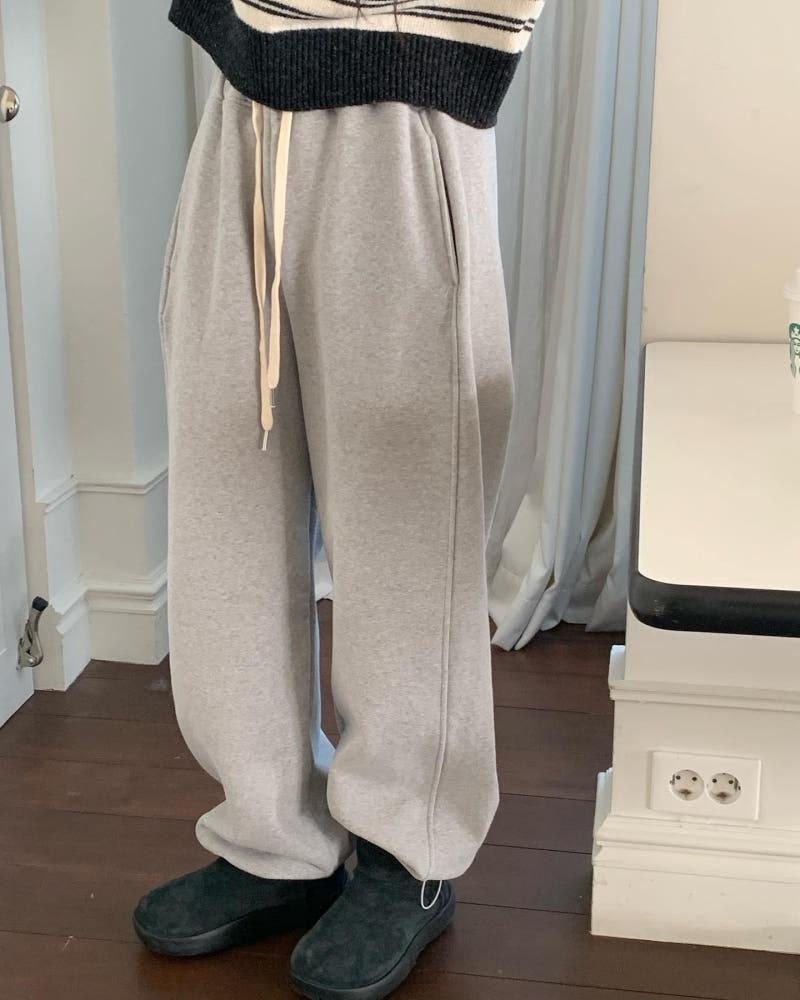 jinsim 진심 쥬디 팬츠 밴딩 와이드 추리닝 투웨이 바지 (2 color)