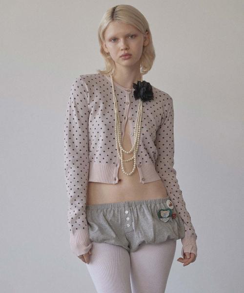 스컬프터(SCULPTOR)  Polka Dot Cardigan Baby Pink/Brown - 사이즈 & 후기 | 무신사