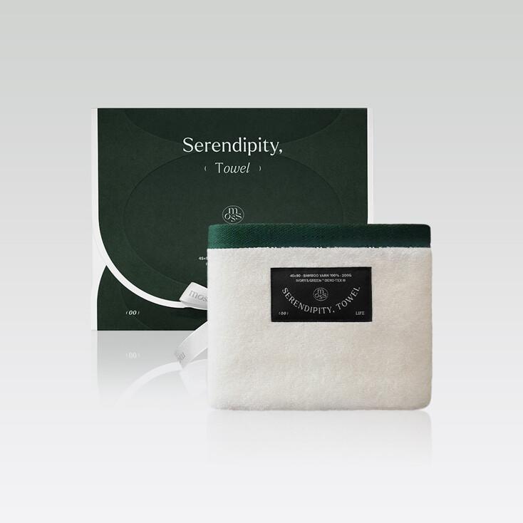 모스 세렌디피티 타월 아이보리&그린