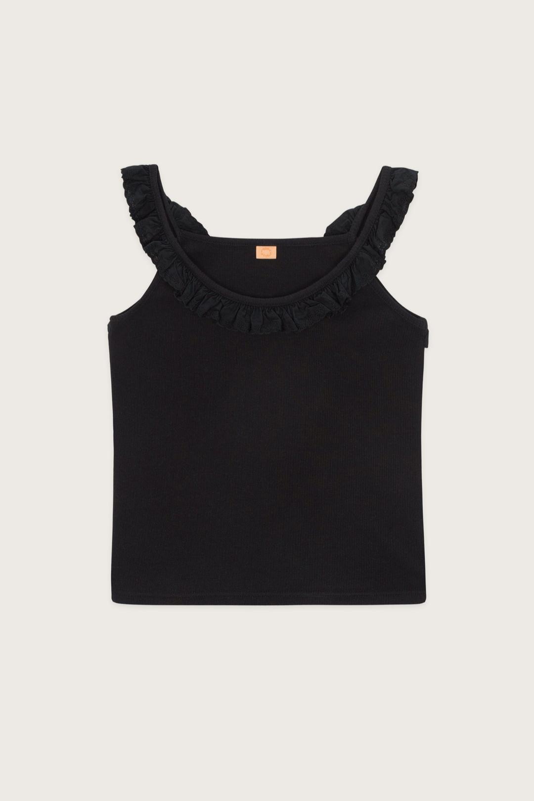 Lace Frill Sleeveless (Black)