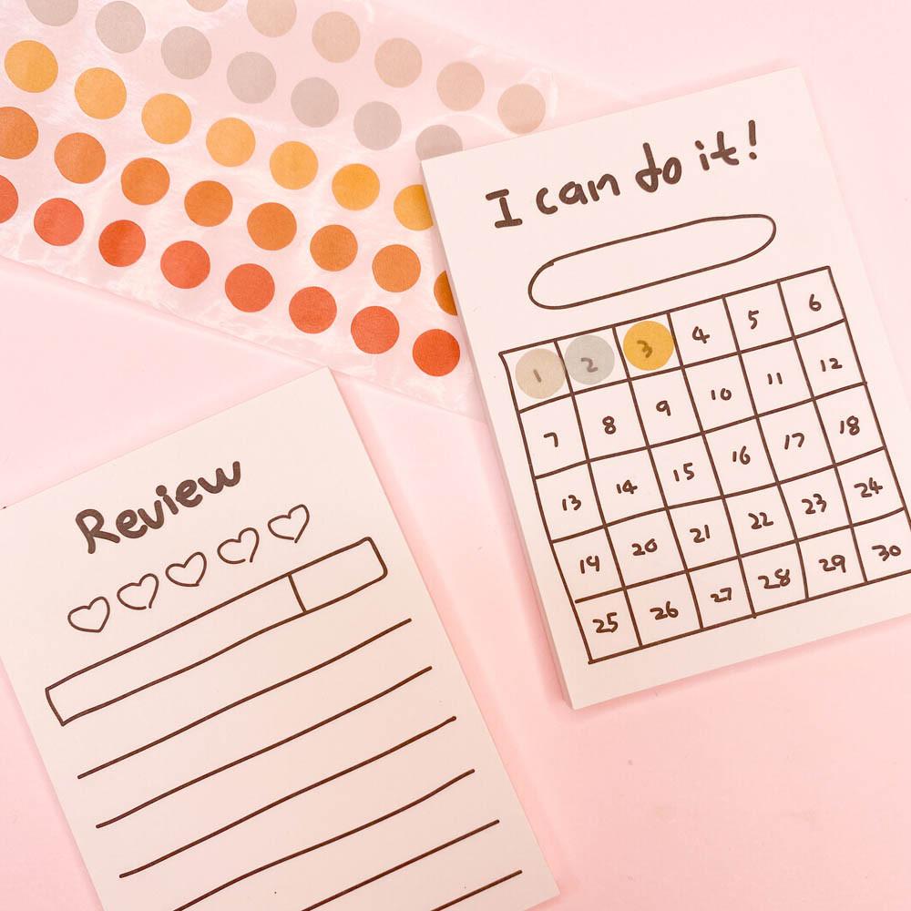 [맙소사잡화점]  리뷰 목표 체크 떡메모지 2종 세트