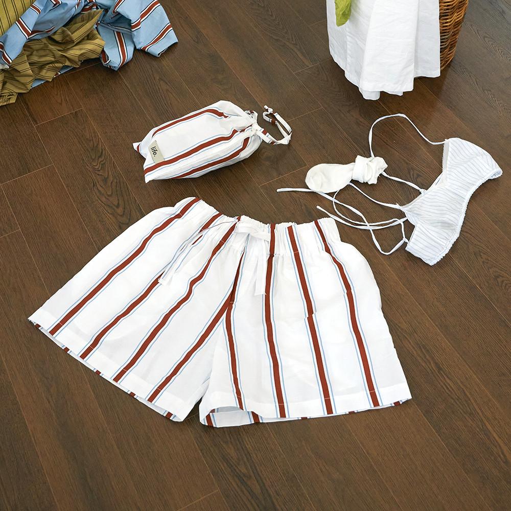 라운지웨어 - 하프 팬츠 - 클라우디 파리 / 라즈베리 & 초코