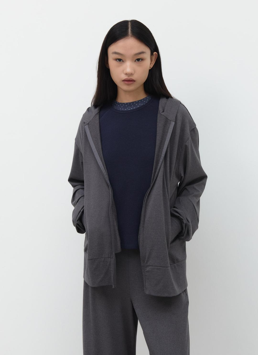 26SS DRAW HOOD ZIP-UP / CHARCOAL