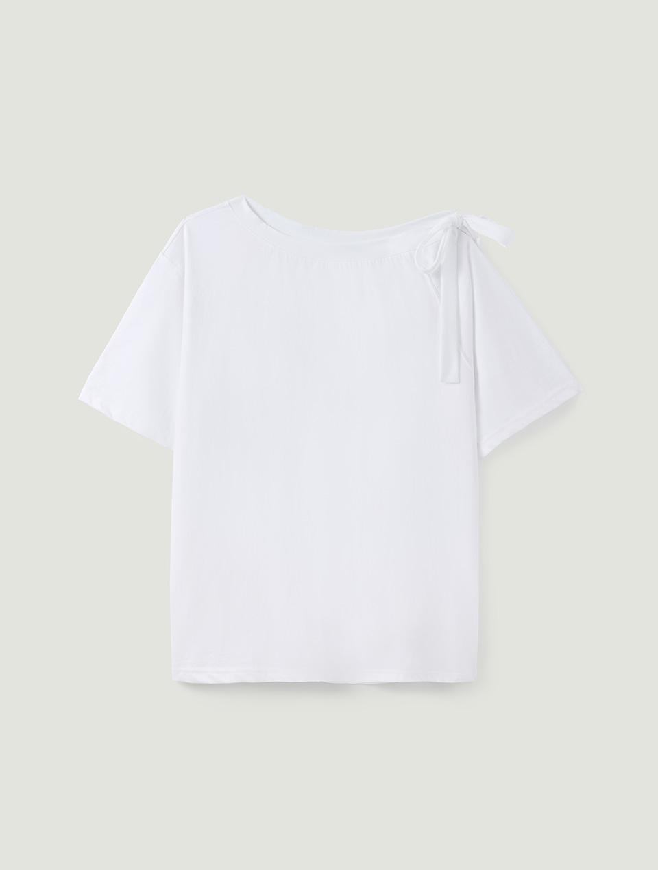 Oversized Off-the-Shoulder Strap T-shirts_White