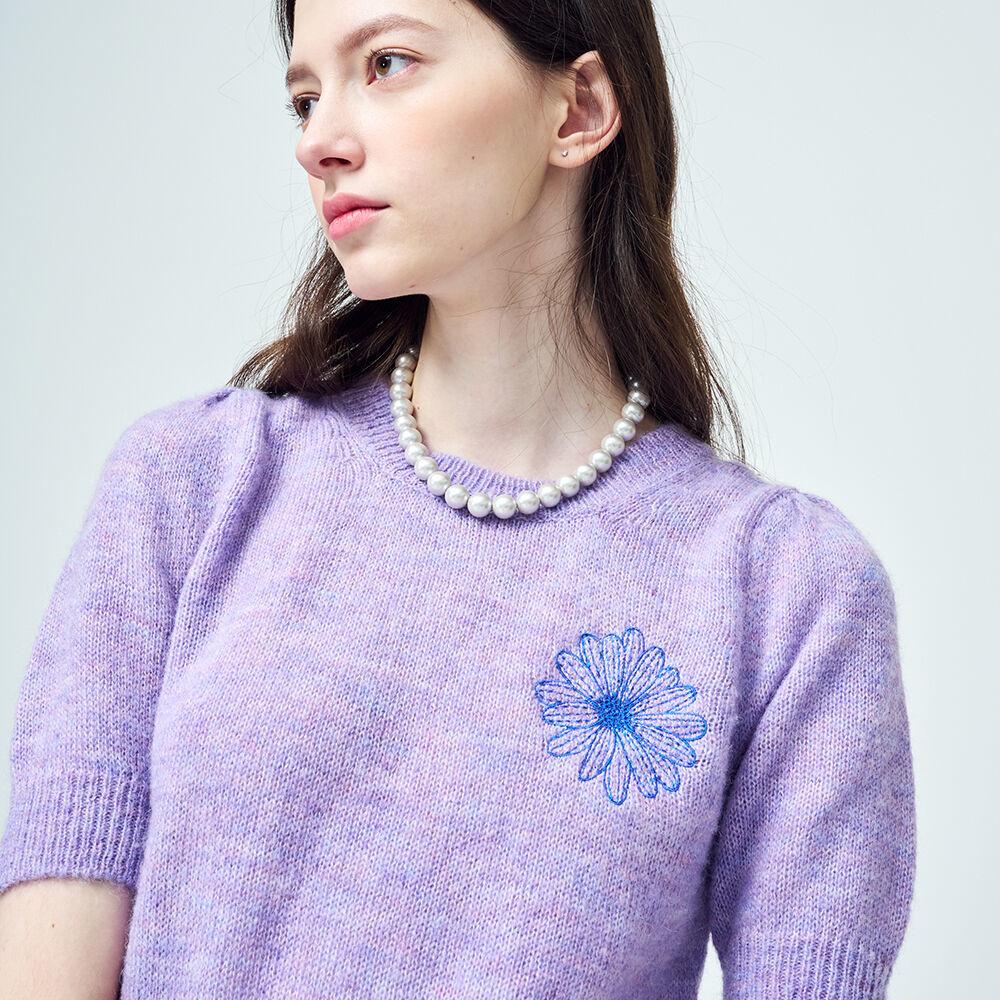 MOHAIR TOP PUFF SLEEVE_LILAC BLUE