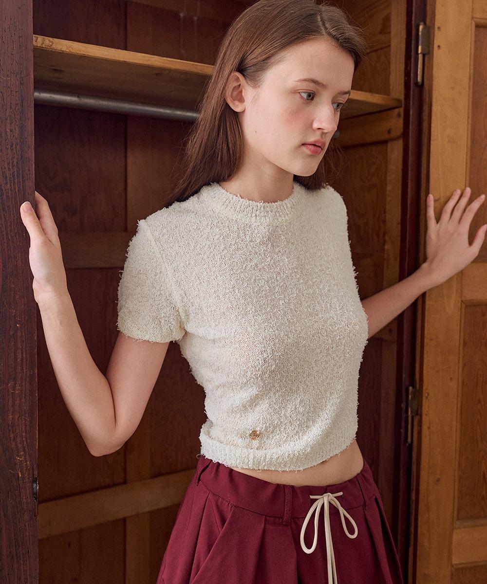 May back slit knit (Ivory)