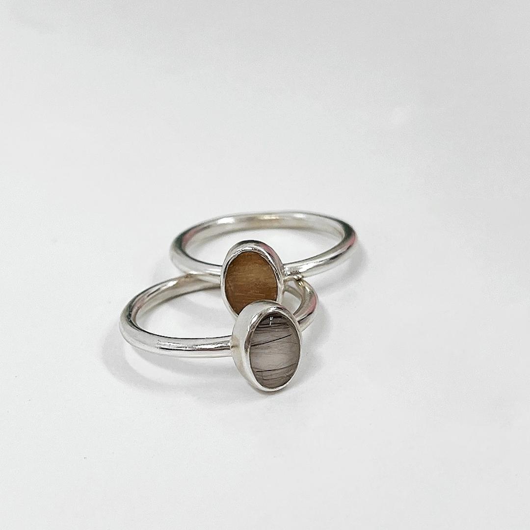 Oval Slim Memorial Ring [Silver 92.5]