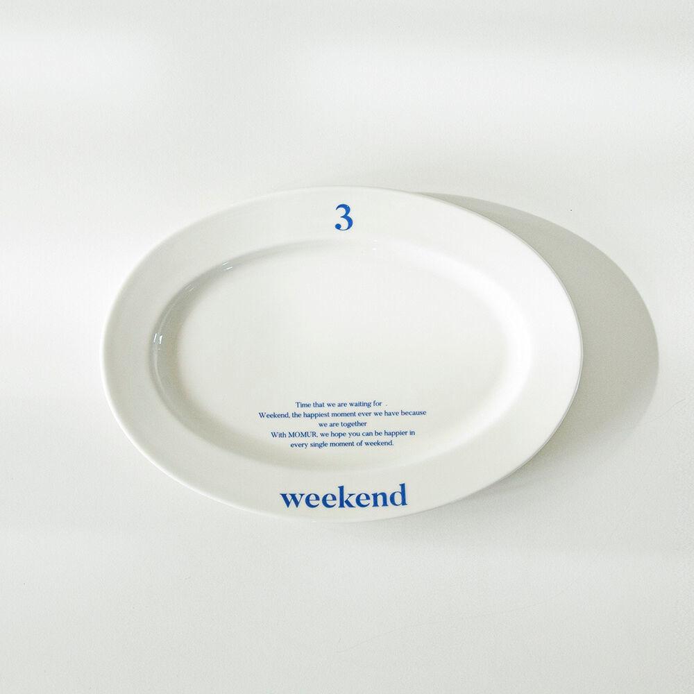 [ momur weekend ] 레터링 오발 플레이트_아이보리