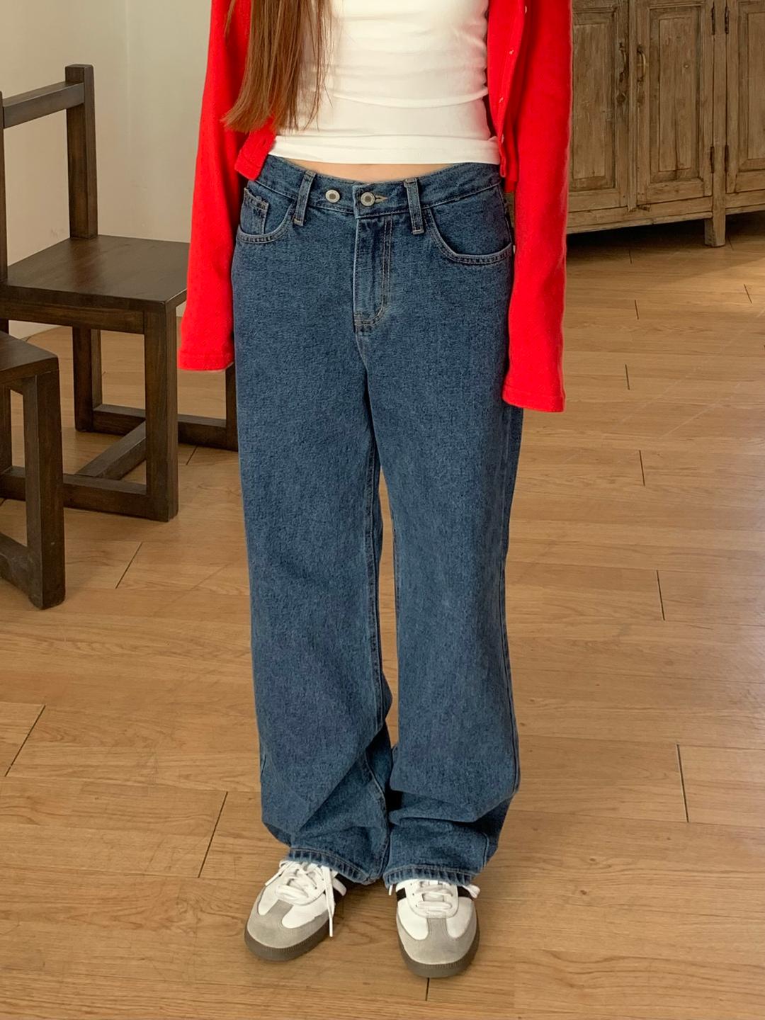 two button denim pants