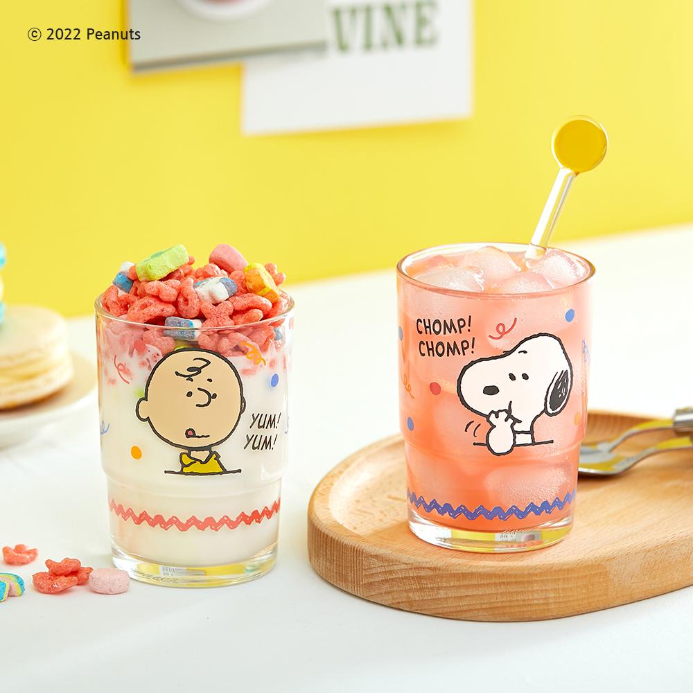 [단독] 피너츠 캔디팝 스태커블 글라스 2P 세트+머들러 (스누피&찰리브라운)