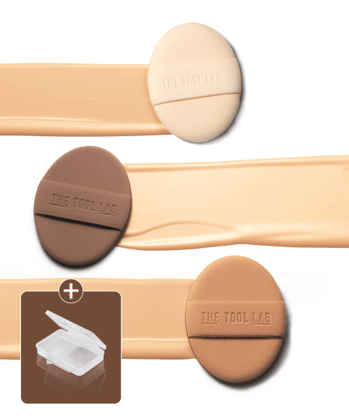 더툴랩(THETOOLLAB)  쫀쫀밀착 롱래스팅 퍼프(촉촉/보송/커버) 3세트 (+전용 케이스 증정) - 후기 | 무신사