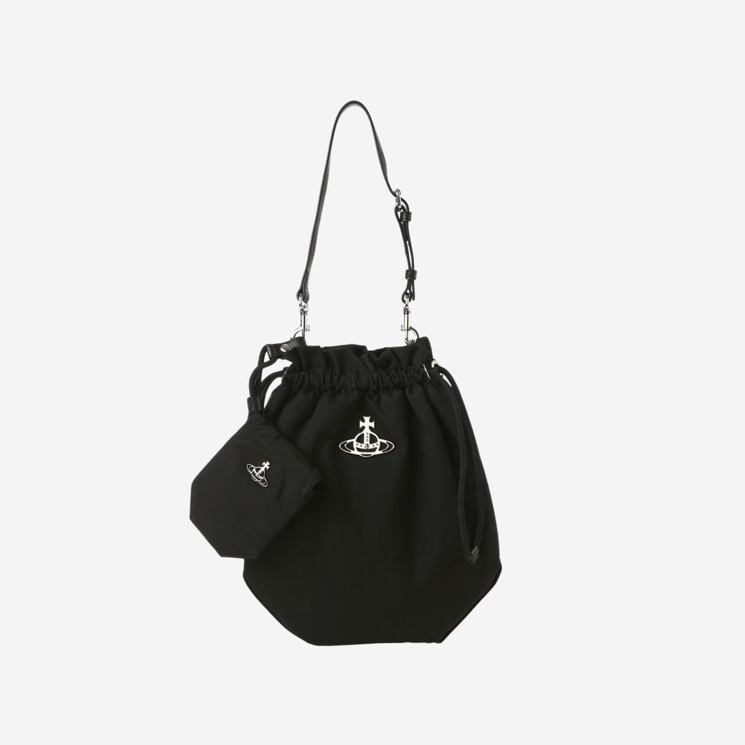 Vivienne Westwood Re-Nylon Drawstring Pouch Set Shoulder Bag Black