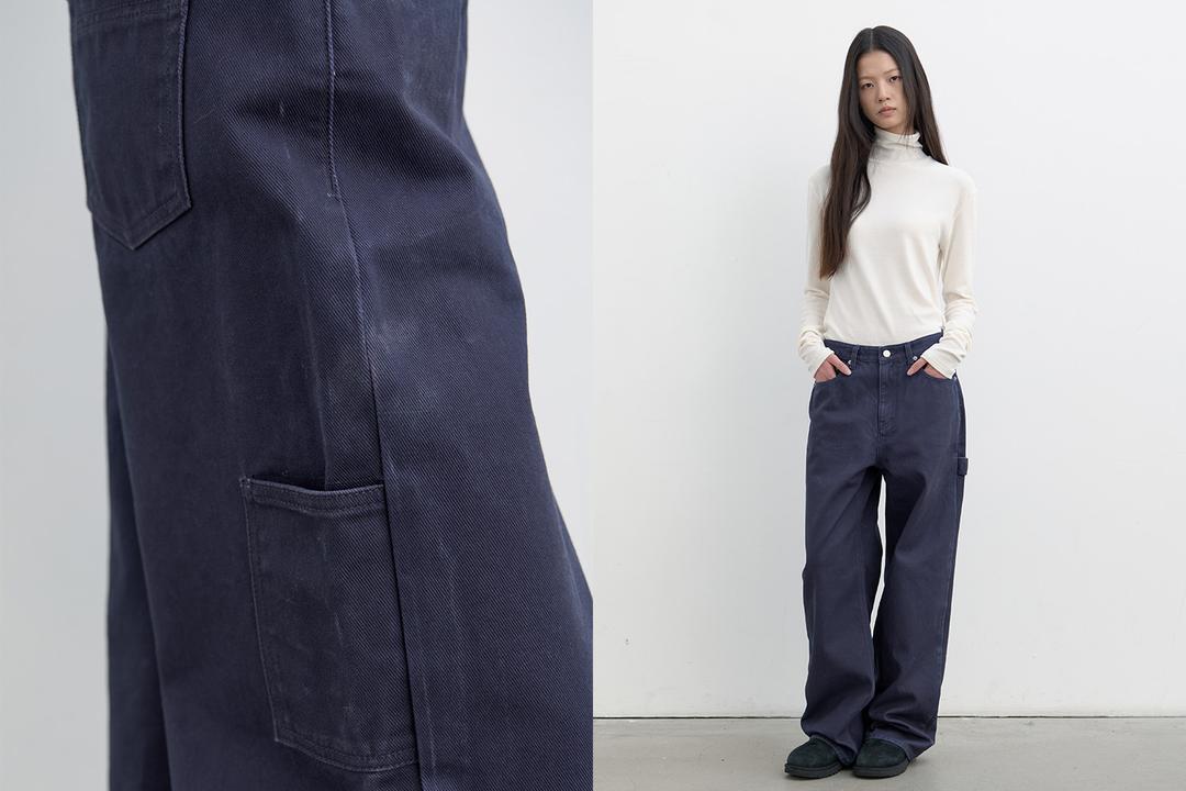 Color dyed carpenter pants (vintage blue)