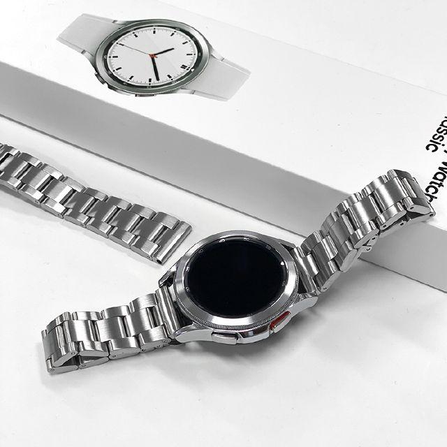 지바 갤럭시 워치 5 4 3 프로 클래식 라이트 메탈 스트랩 베젤링 기어 메탈 가죽 투명 밴드 시계줄 밀레니엄 (40mm 41mm 42mm 44mm 45mm 46mm 호환가능)