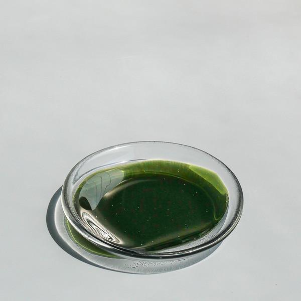 Circle glass Tray (Green)