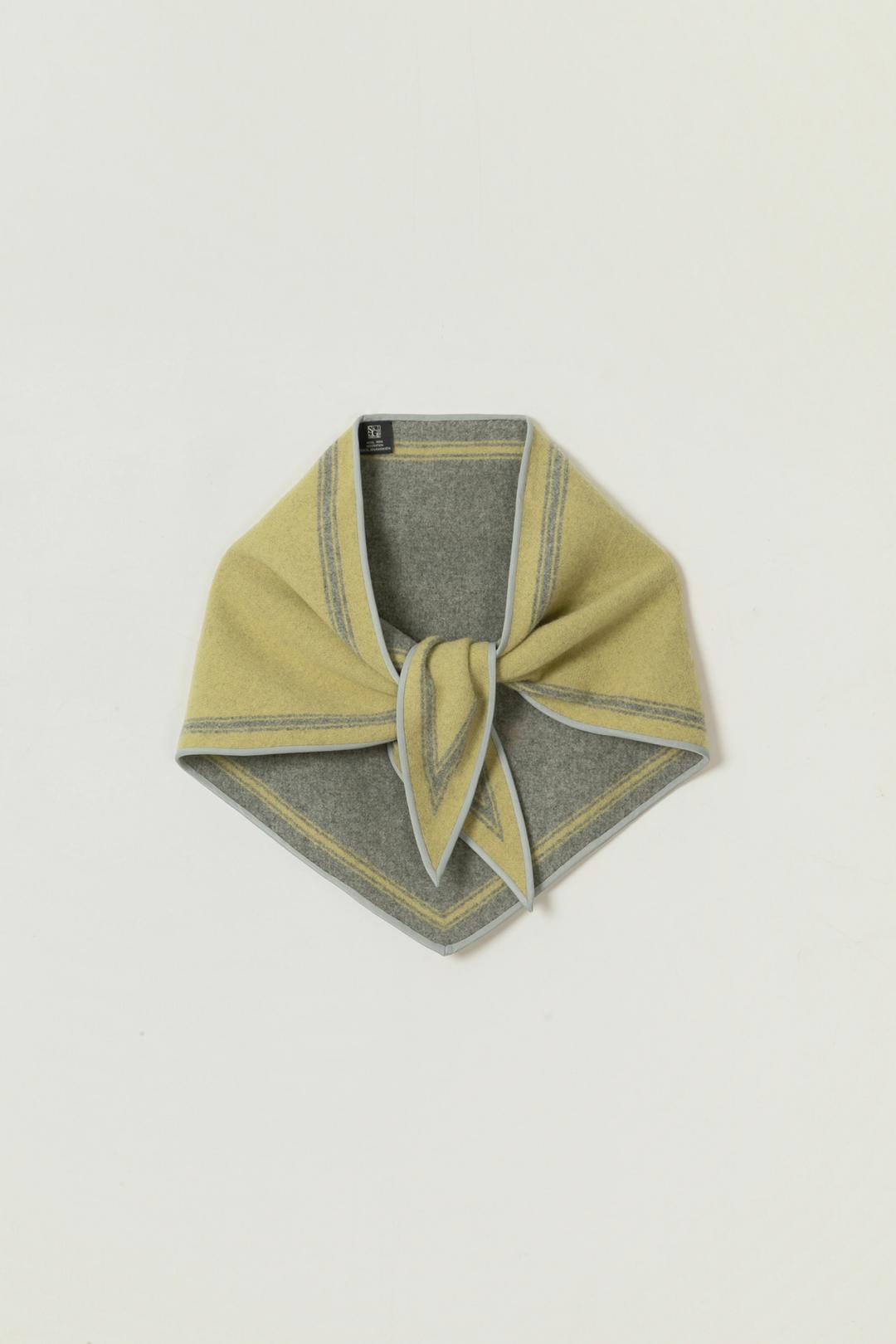 EDAN COLOR SCHEME WOOL MUFFLER_YELLOW-GRAY   Sold Out
