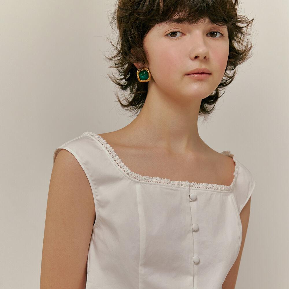 lace sleeve blouse_white