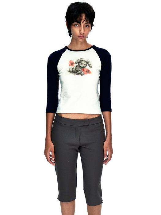 RABBIT RAGLAN T-SHIRT_ivory/navy