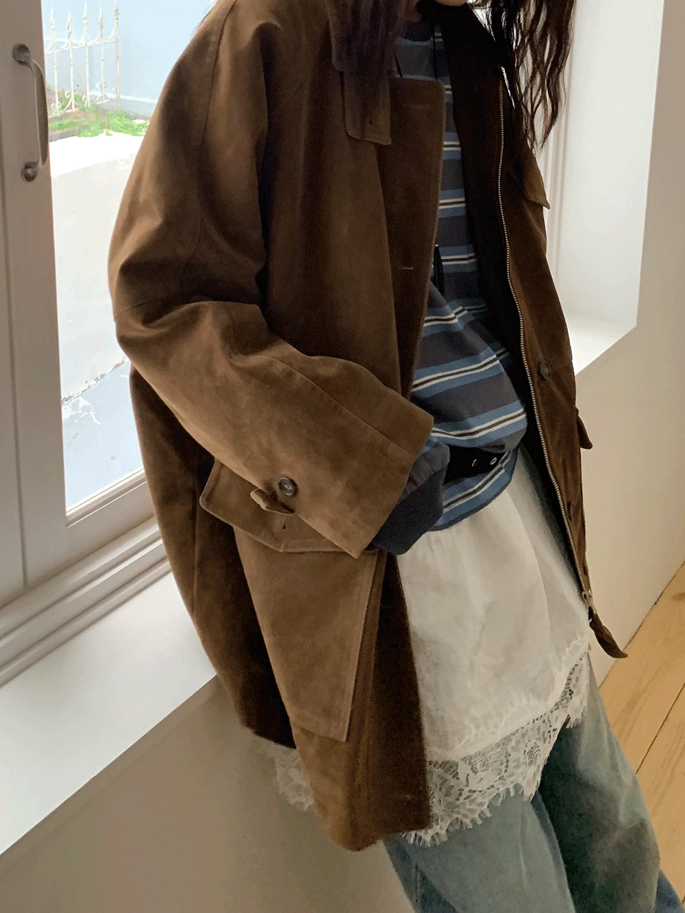 SUEDE QUILTING OVER JACKET (3COLORS)