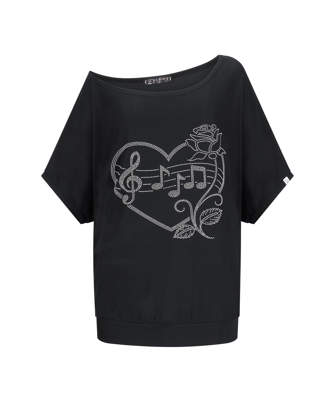 HeArt + NOTE T SHIRT - BLACK