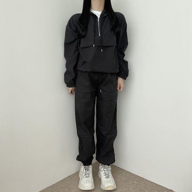 캐주얼  후드 아노락 세트 투피스 5colcr