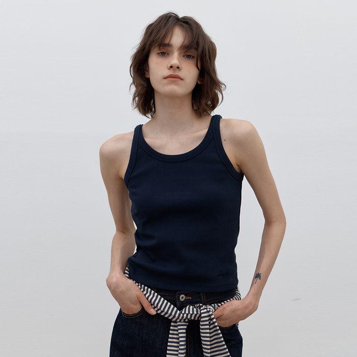 [6차/예약배송] Sleeveless top (navy)