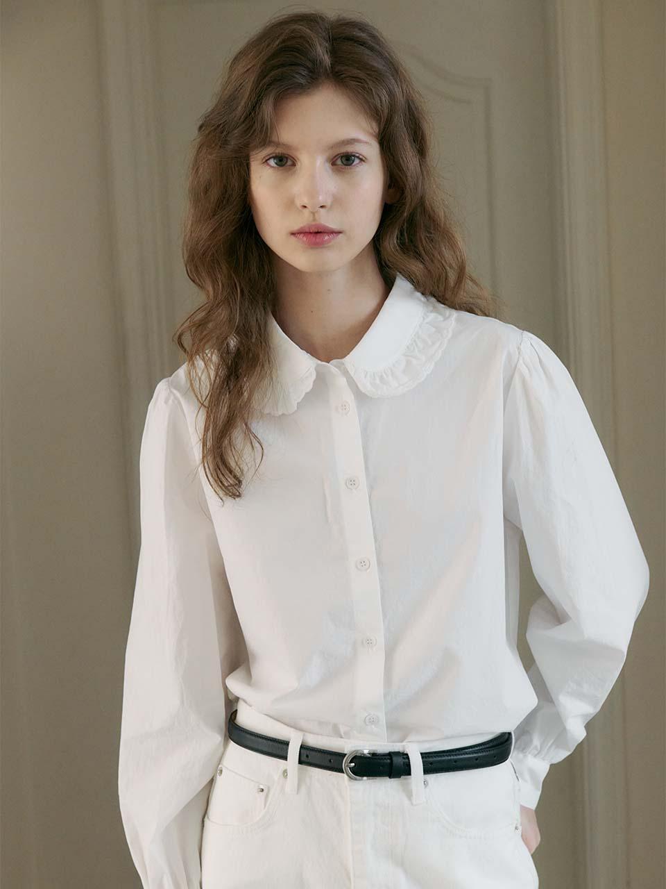 [3/17 순차배송] Embroidery Frill Collar Blouse VC2512BL501V_2color
