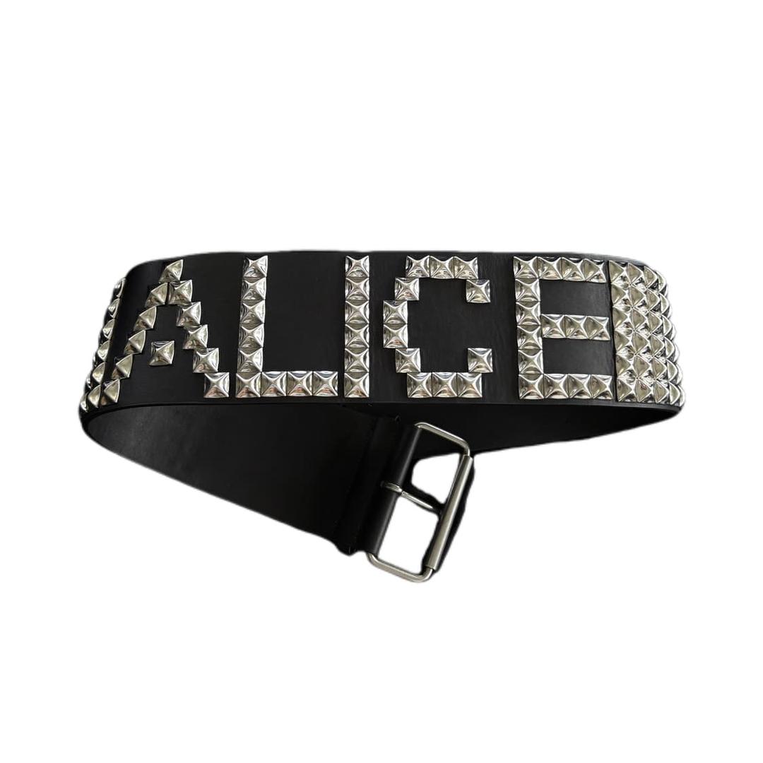 Punk Lettered Stud Wide Belt | 후루츠패밀리