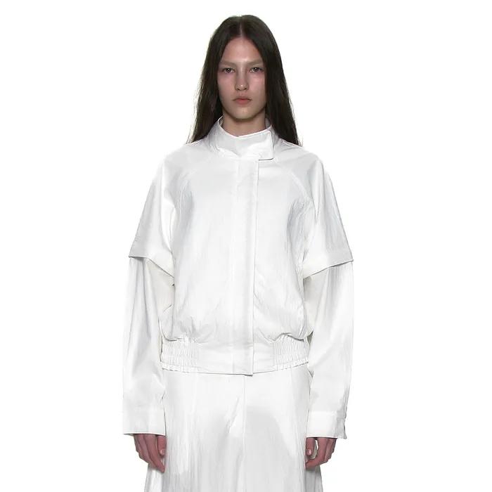 2WAY TRANSFORM COCOON BOMBER JACKET_WHITE