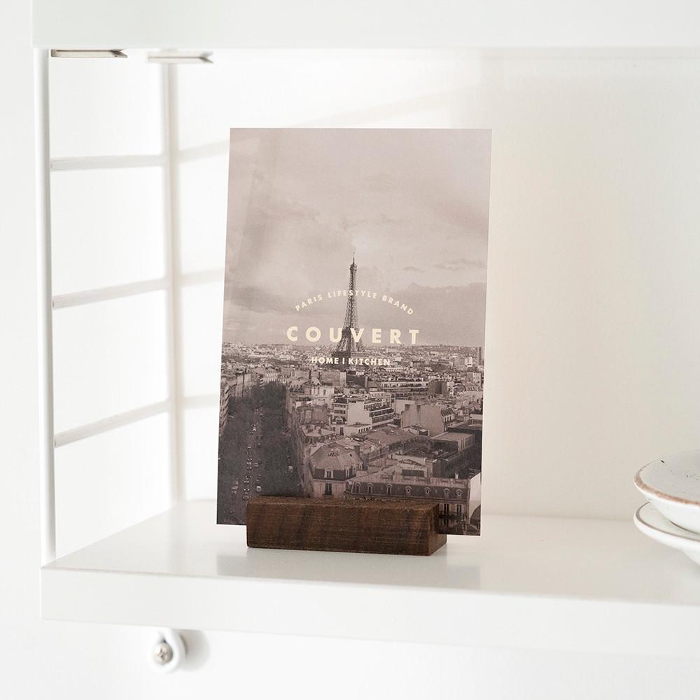 [쿠베르] 원목 엽서 꽂이, 사진 홀더 명함 스탠드 카드 카페 메뉴판 거치대 우드 소품